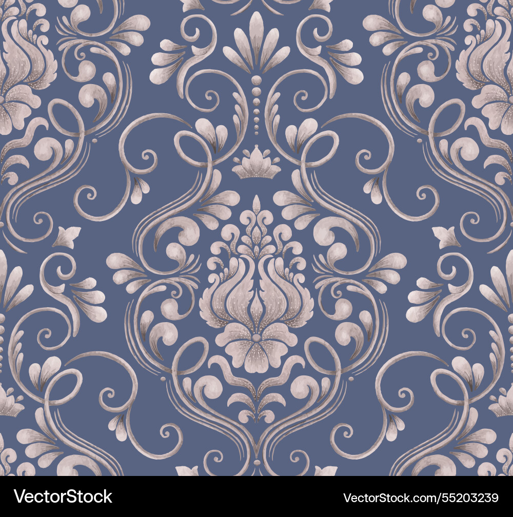 Damask Floral Pattern Element vector image