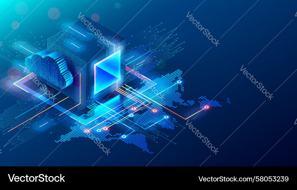 Digital Technology Cube Network Vector Image