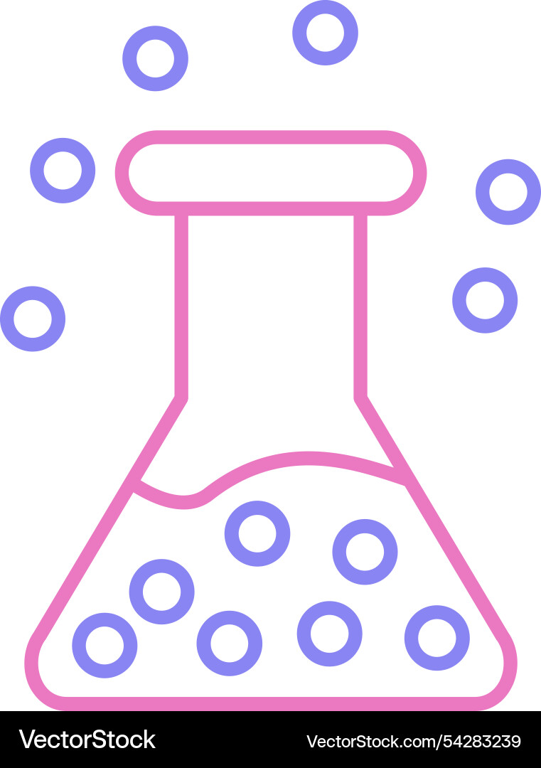 Flask line two colour icon vector image