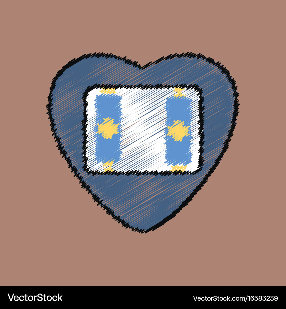 Flat shading style icon heart with a battery Vector Image