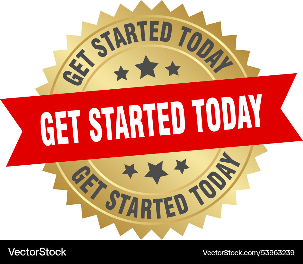 Get started today round red Vector Image