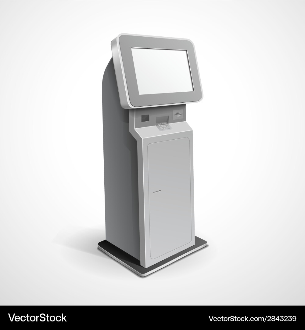 Information display monitor terminal stand vector image