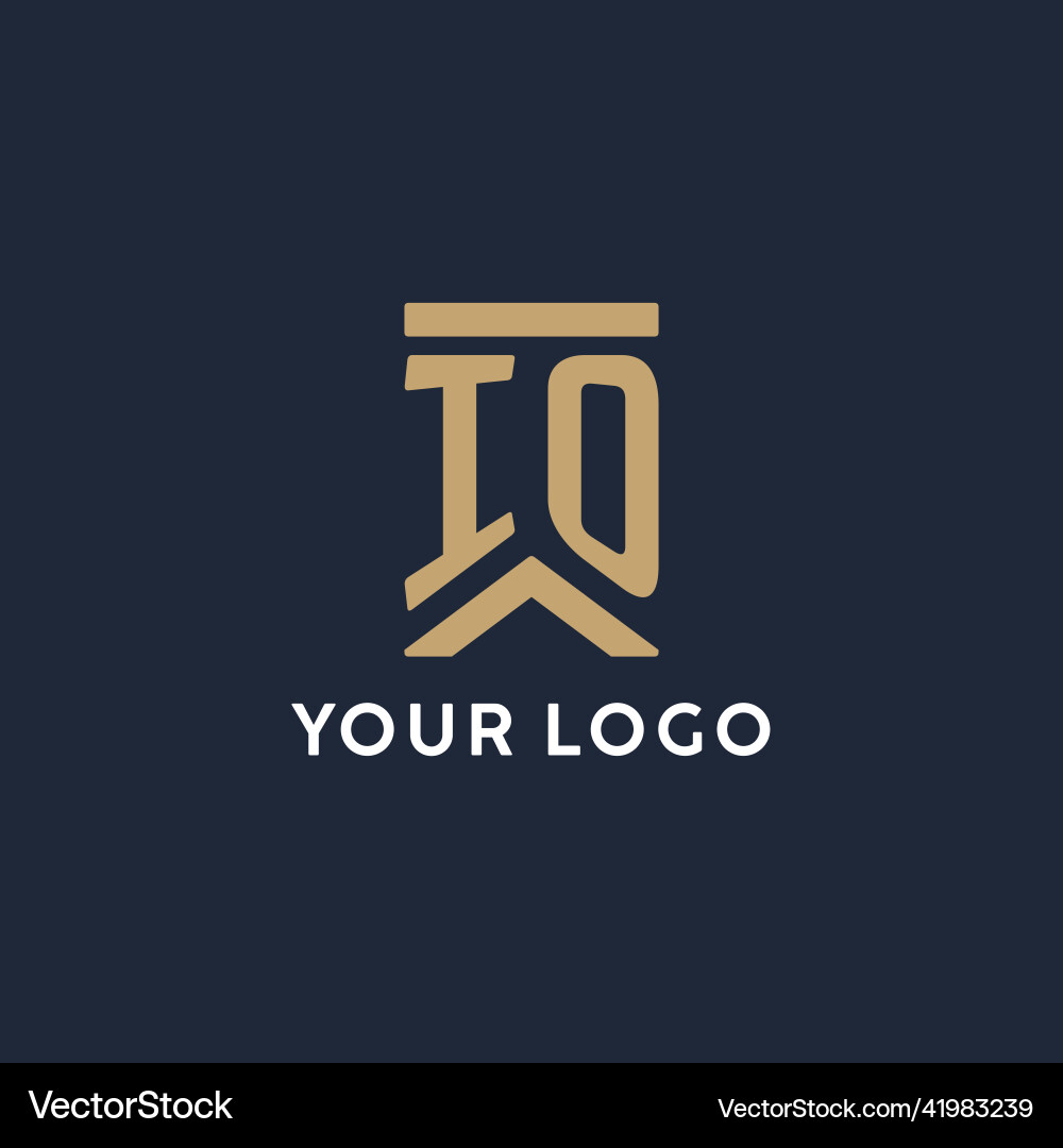 Io initial monogram logo design in a rectangular Vector Image
