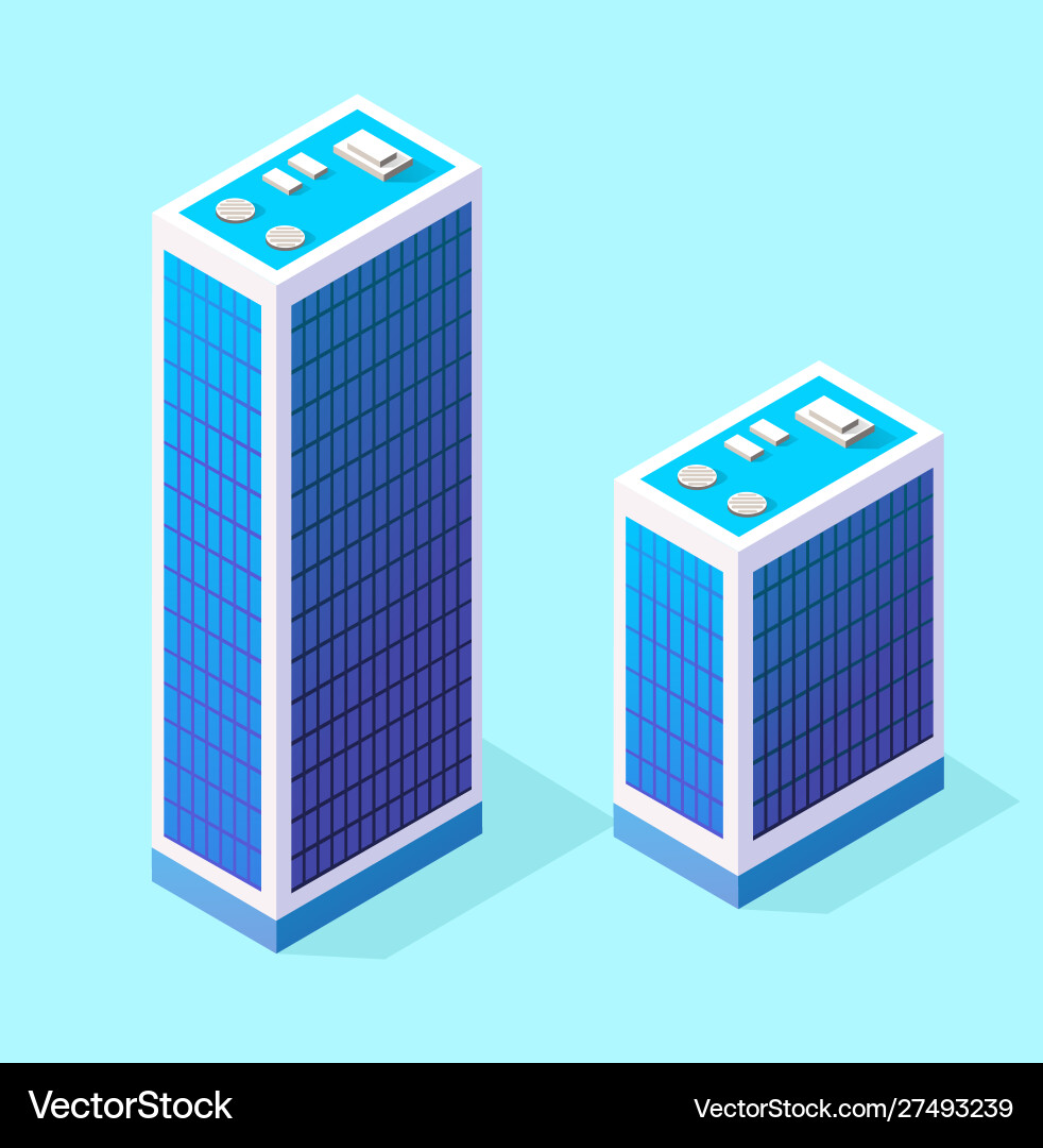 Isometric 3d module block district part vector image