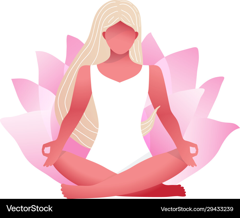 Junge schöne Frau Praxis Yoga Lotus Pose Junge schöne Frau Praxis Yoga Lotus Pose vektorbild