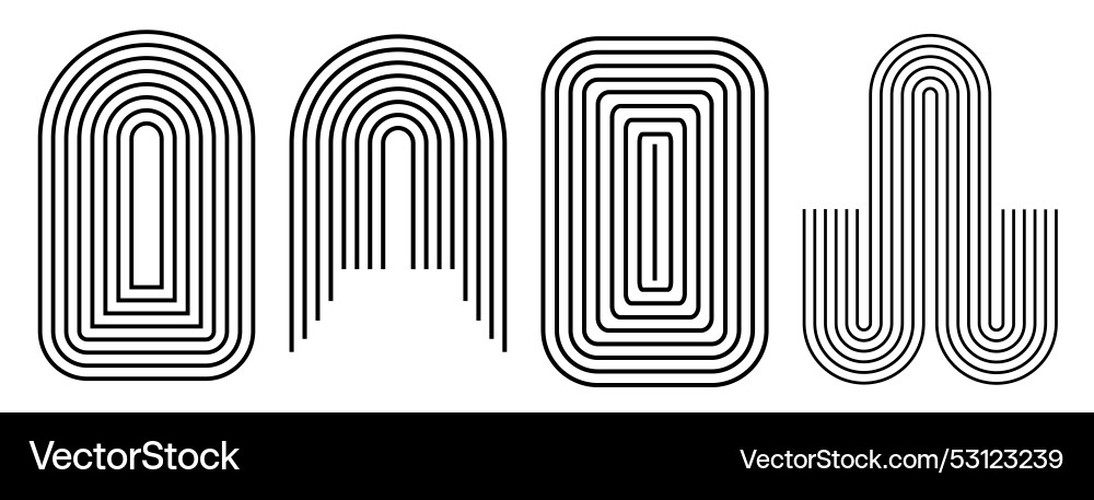 Linear abstract geometric elements circle arch Linear abstract geometric elements circle arch Vector Image
