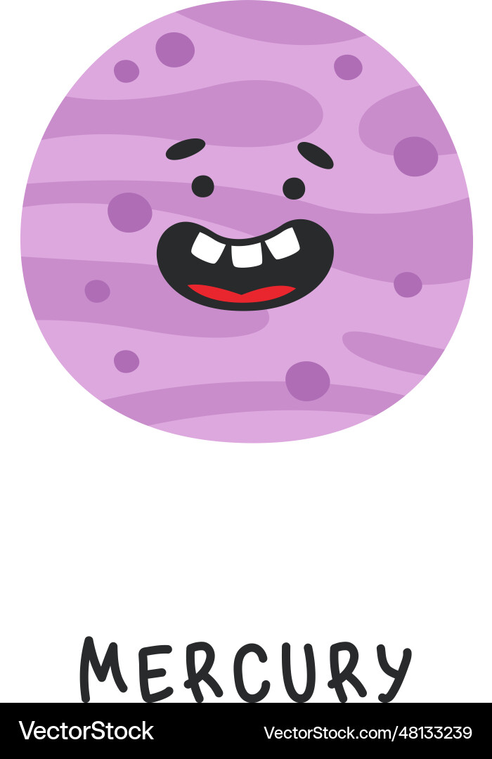 Mercury planet character Vector Image