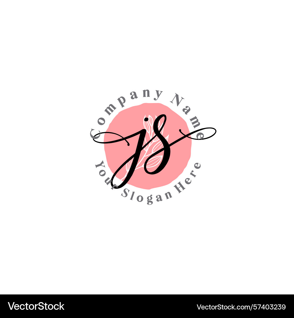 Modern handwriting js initial logo templates vector image