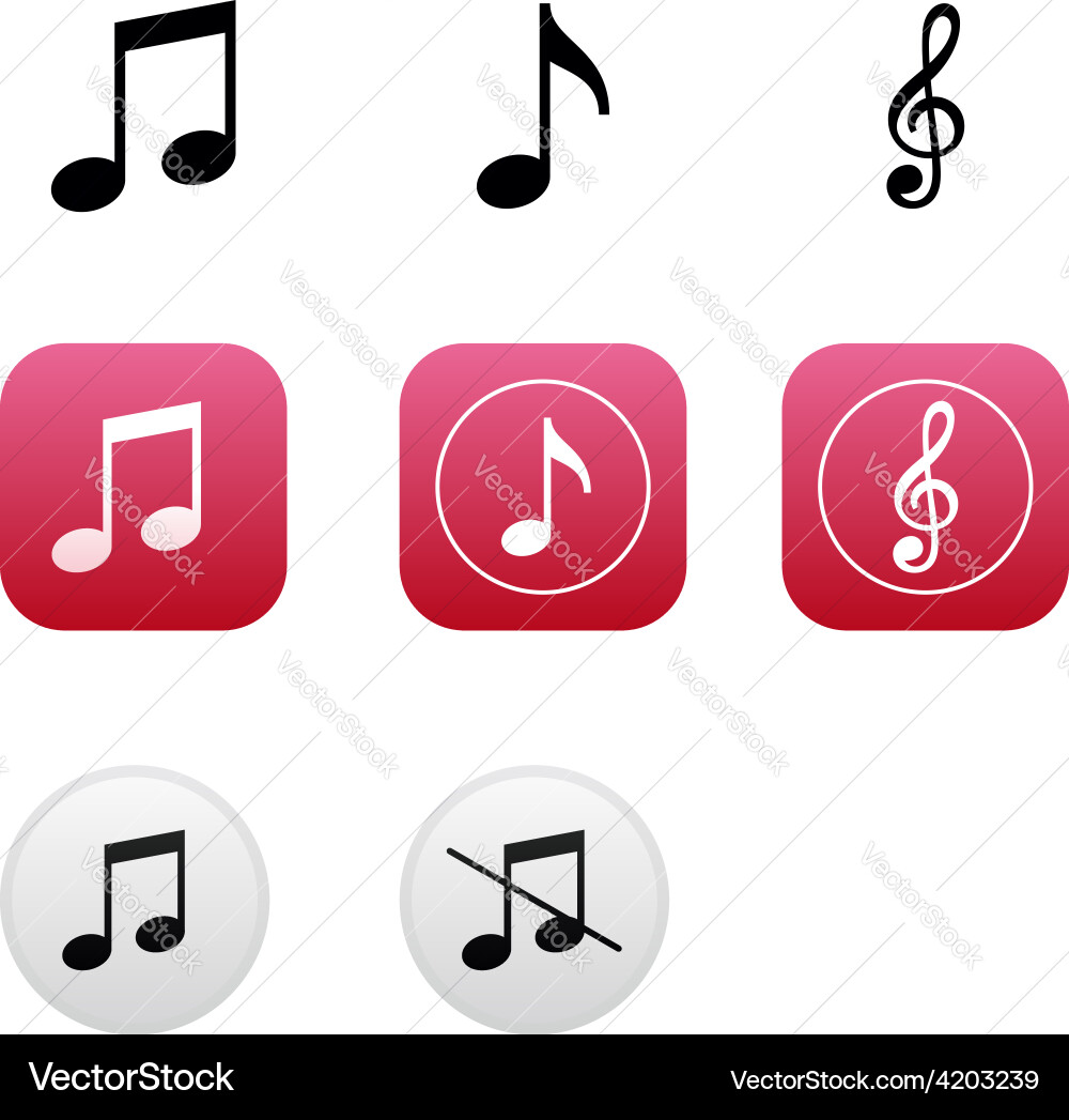 Musical Notes and Buttons vector image