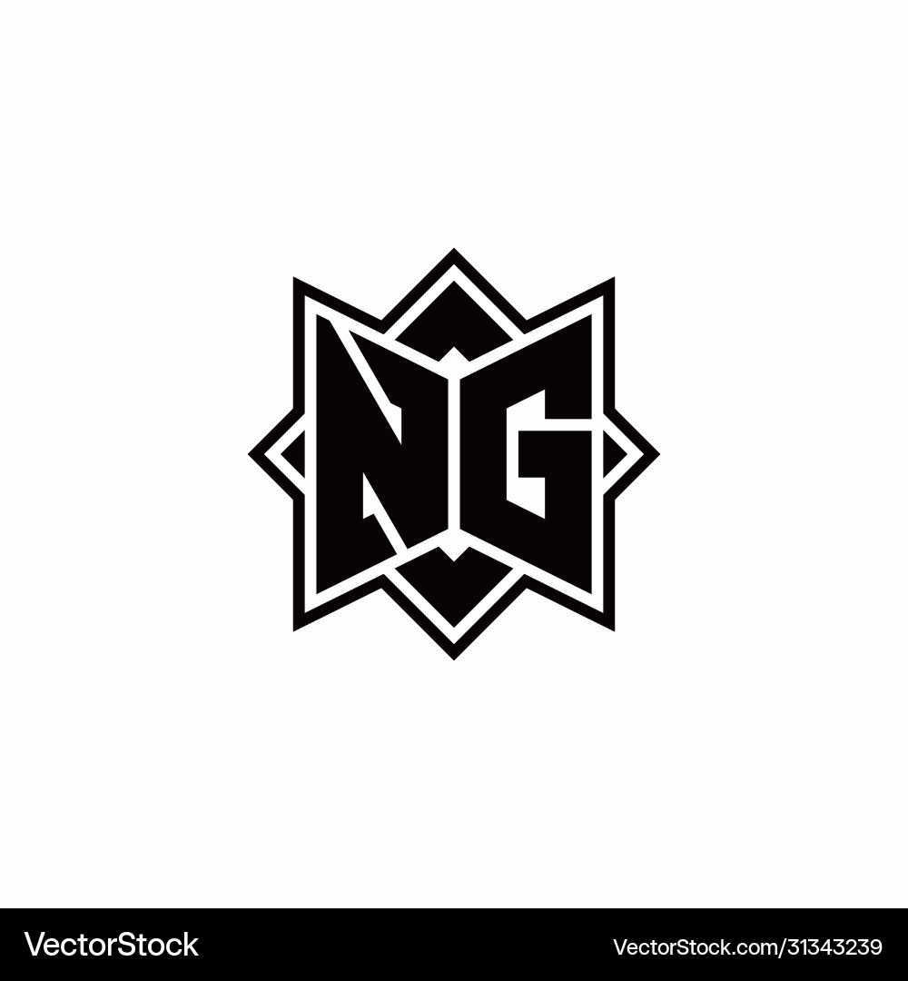 Ng monogram logo with square rotate style outline vector image
