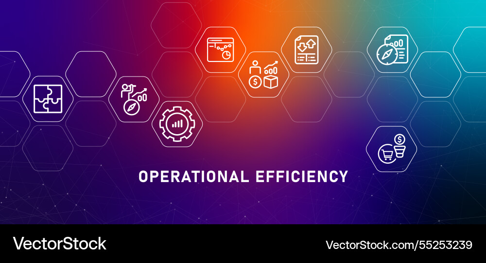Operational efficiency gradient header strategy Operational efficiency gradient header strategy vector image