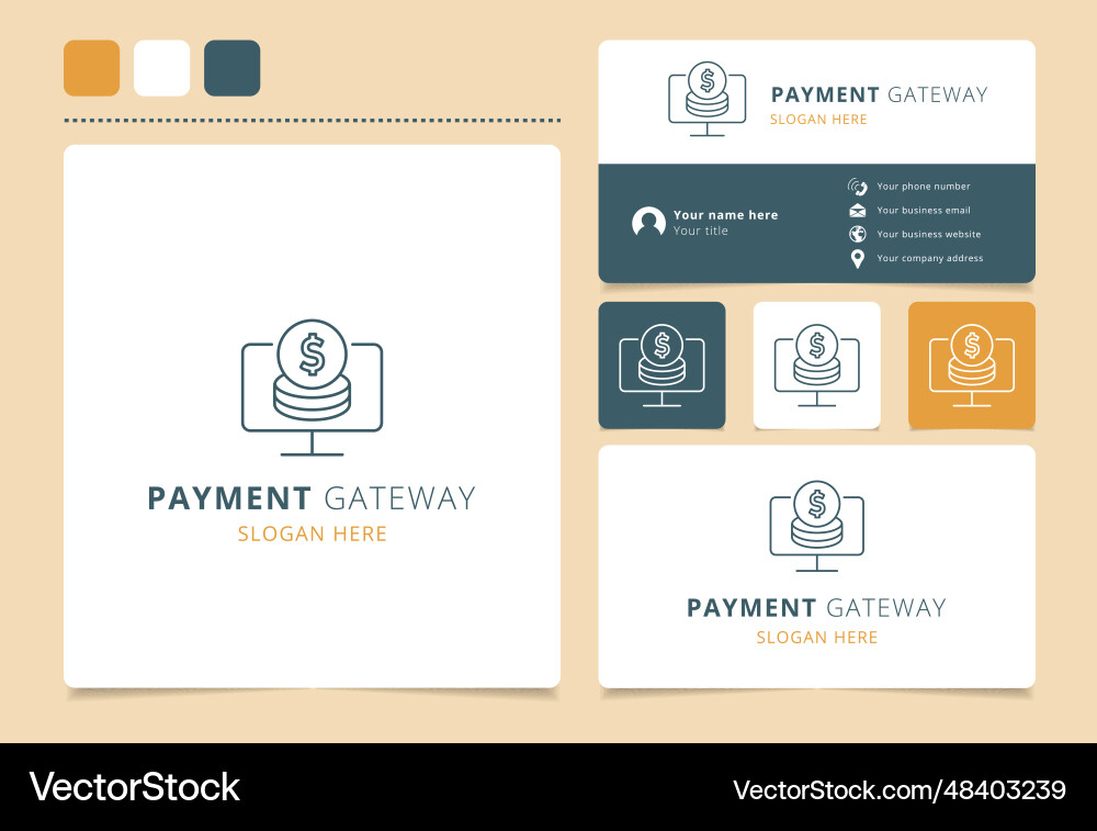 Payment Gateway Logo Design mit bearbeitbarem Slogan Payment Gateway Logo Design mit bearbeitbarem Slogan vektorbild