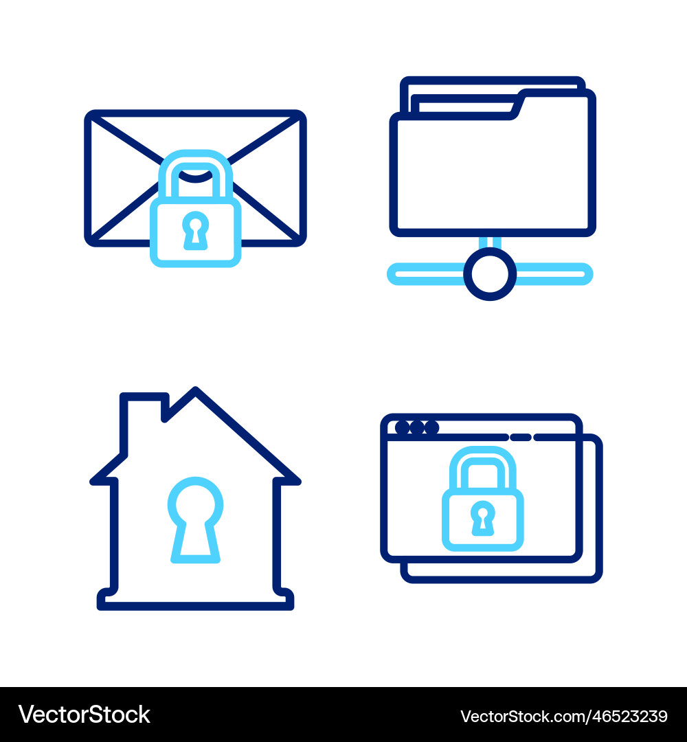Set line secure your site with https ssl house Set line secure your site with https ssl house vector image