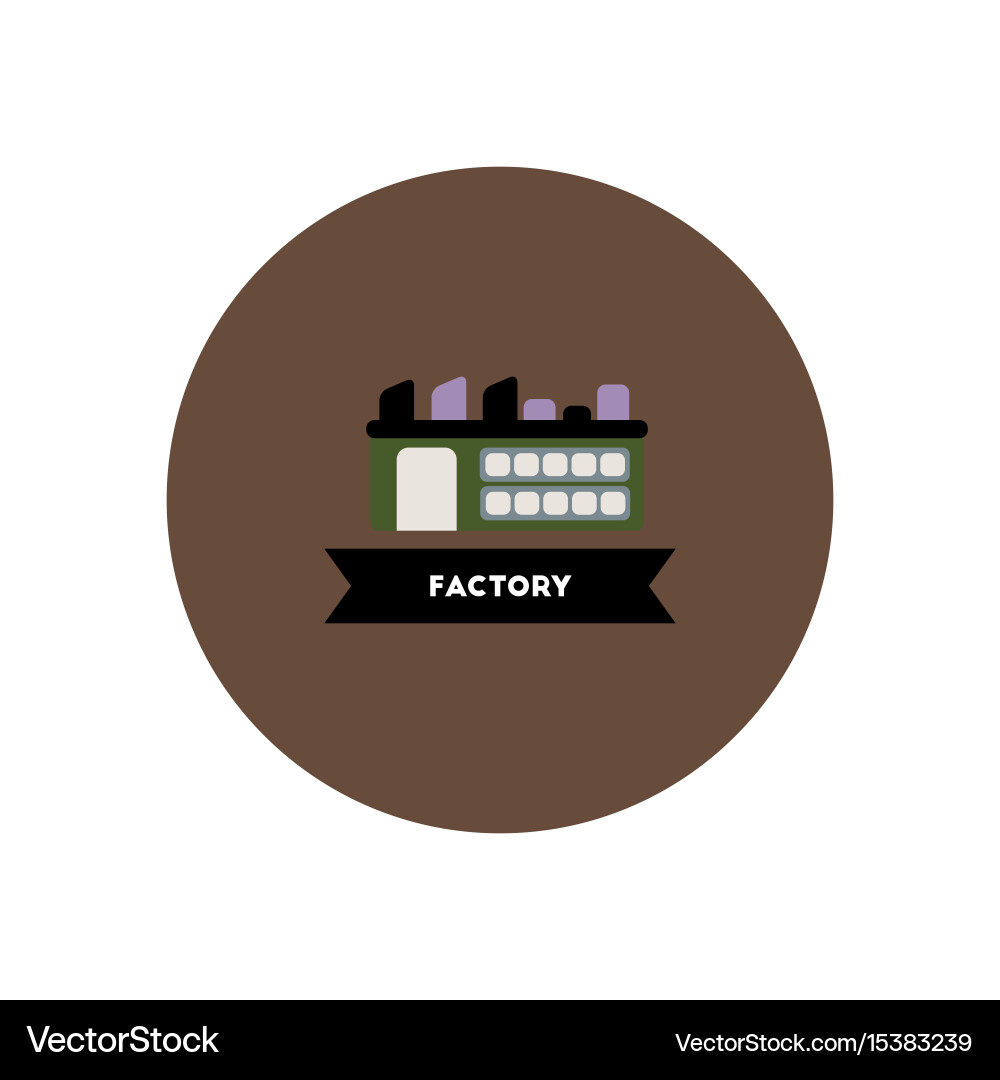Stylish icon in color circle building factory Vector Image