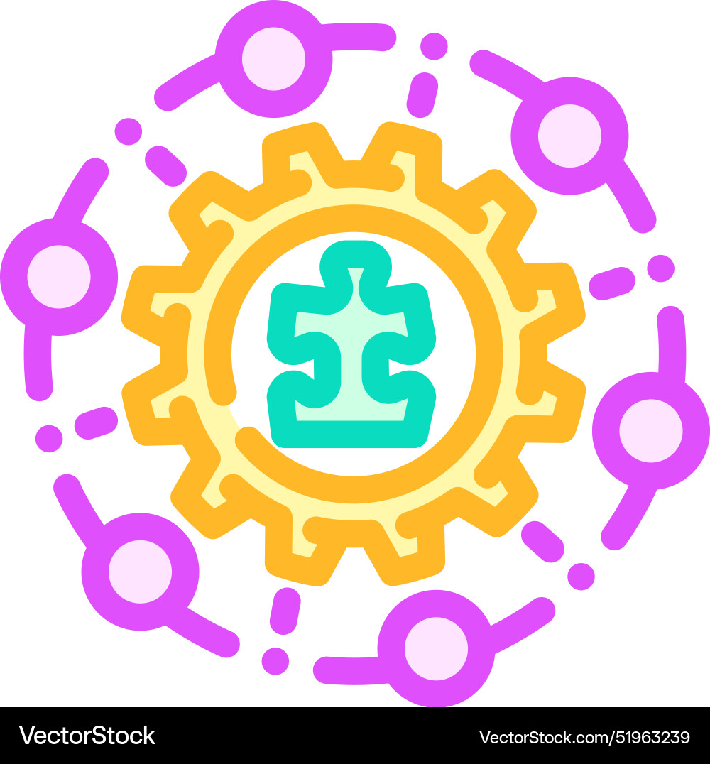 System integration business process color icon System integration business process color icon Vector Image
