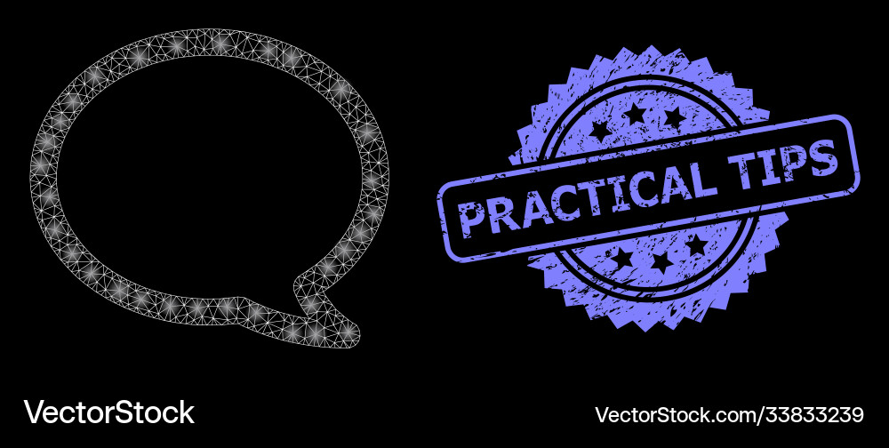 Textured practical tips seal and bright web Vector Image