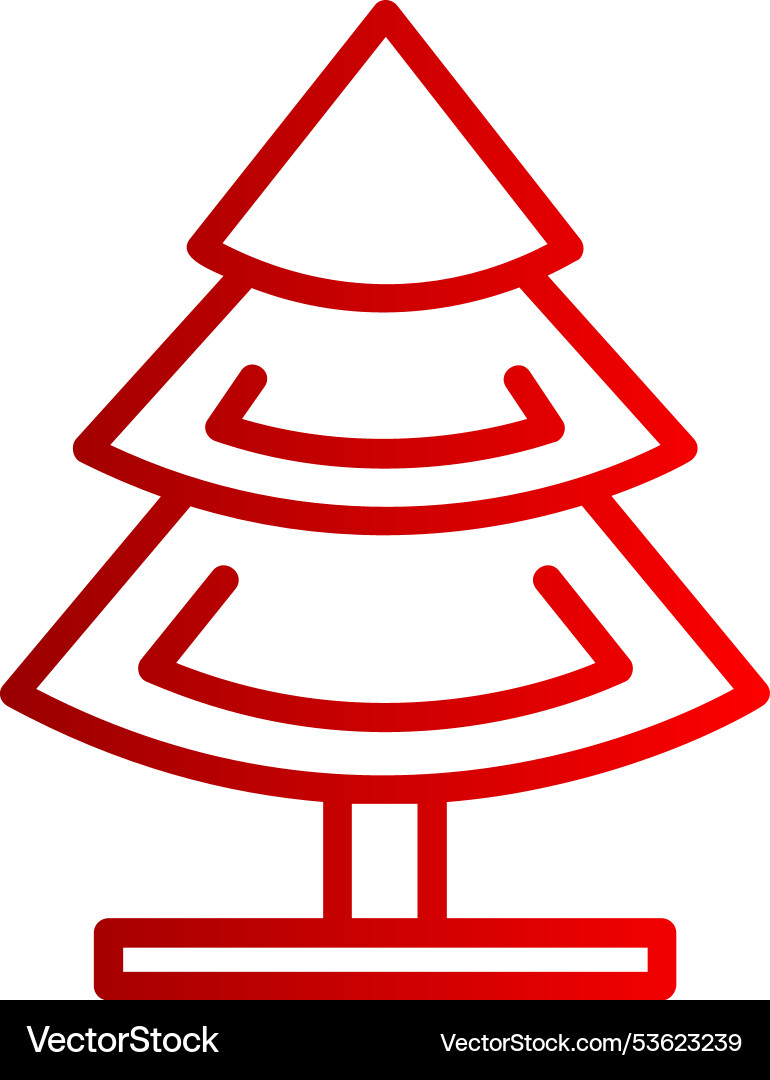 Tree line gradient icon Vector Image