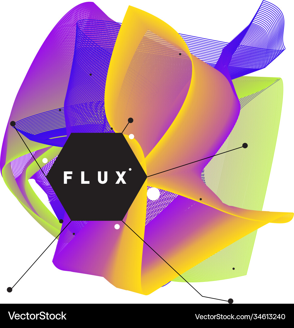 3d colorful wave background dynamic flux effect 3d colorful wave background dynamic flux effect Vector Image