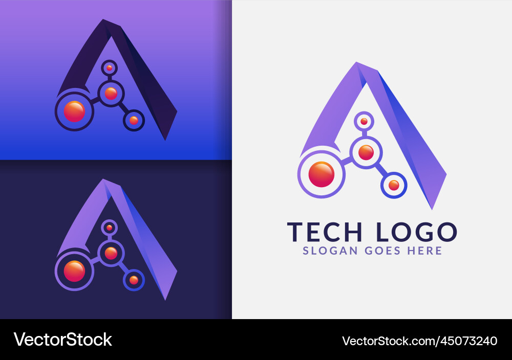 Abstract initial letter a design with modern tech Abstract initial letter a design with modern tech Vector Image