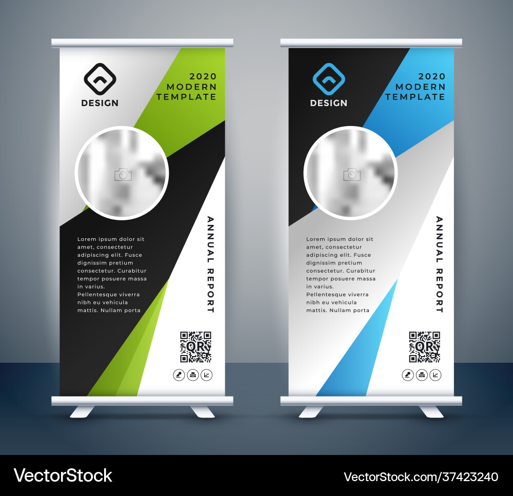 Abstract roll up display standee banner template Vector Image