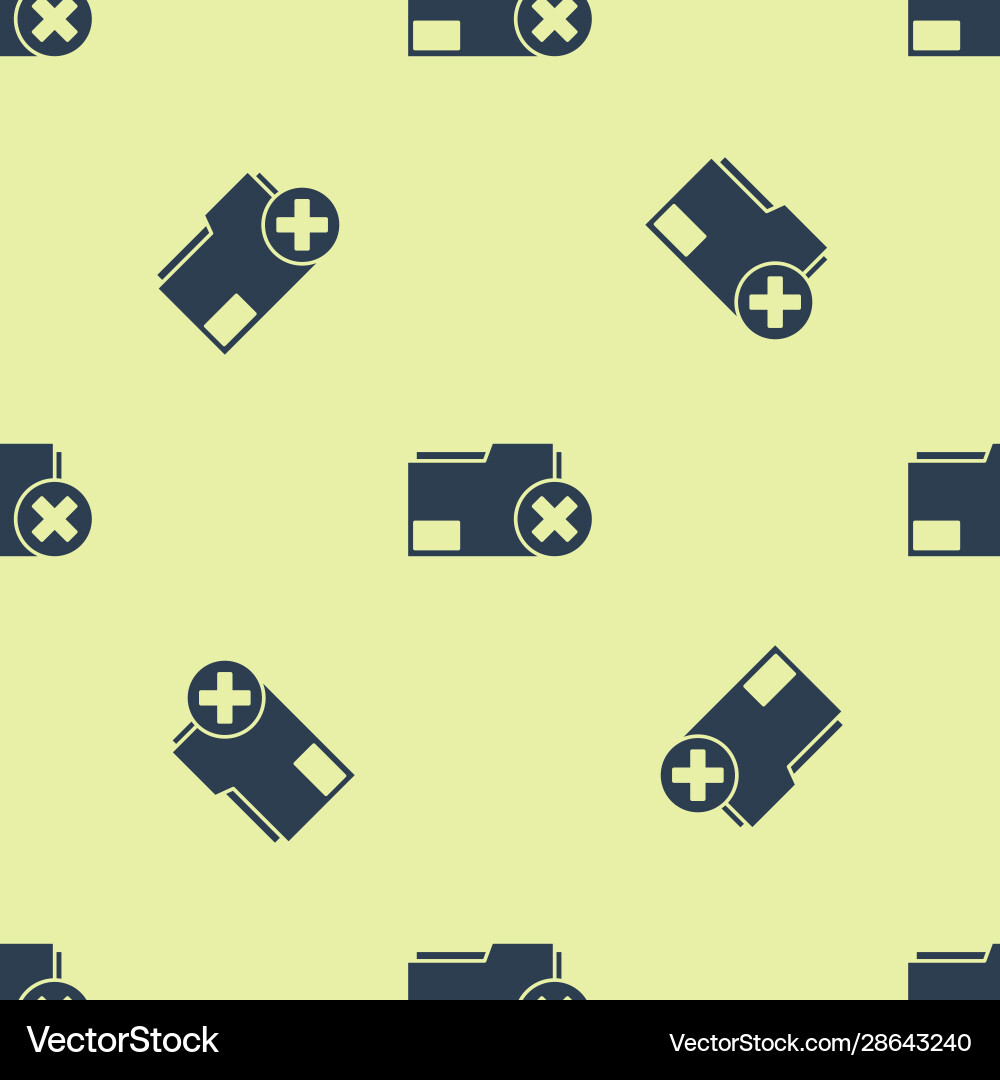 Blue delete folder icon isolated seamless pattern Blue delete folder icon isolated seamless pattern vector image