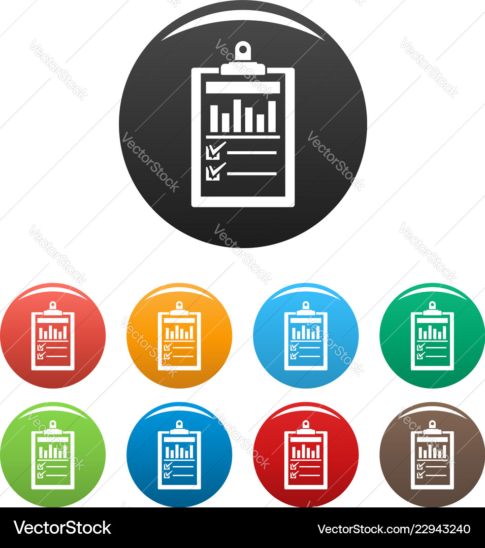 Checklist graph icons set color Vector Image