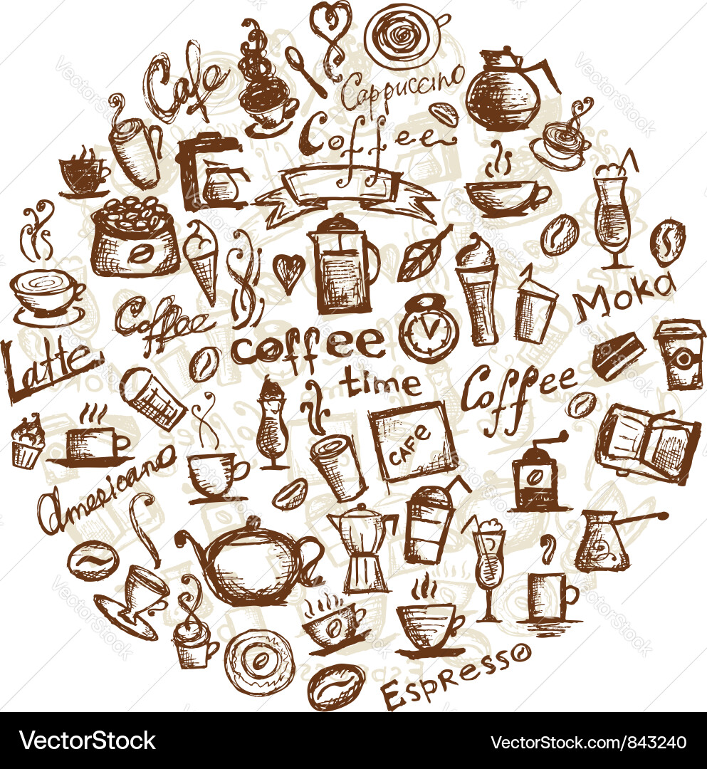 Coffee Elements & Icons Royalty Free Vector Image