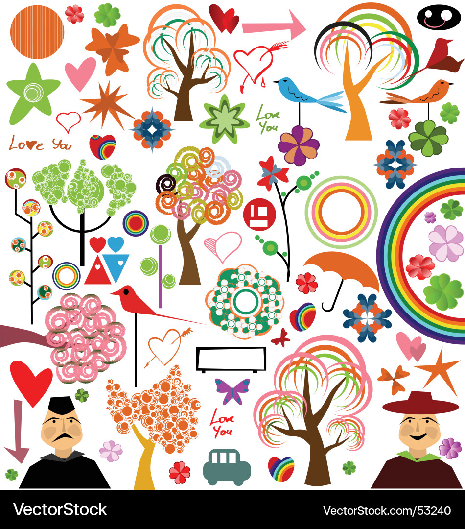 Colorful Pattern Elements vector image