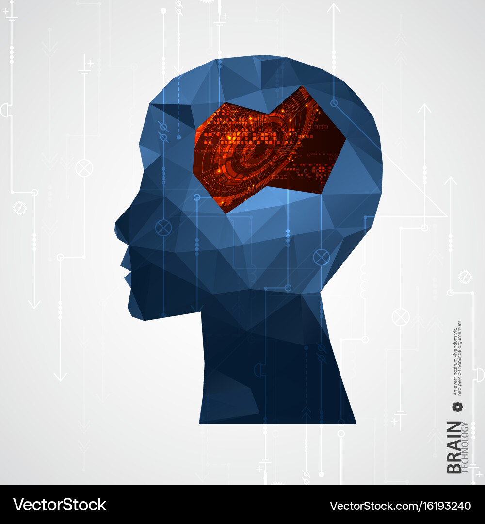Creative brain concept background with triangular Creative brain concept background with triangular vector image
