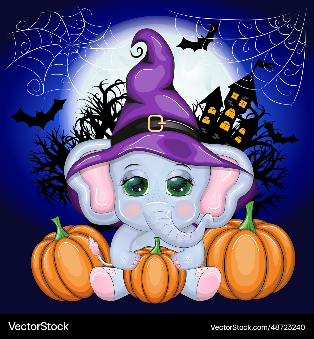 Cute cartoon elephant childish character Cute cartoon elephant childish character vector image