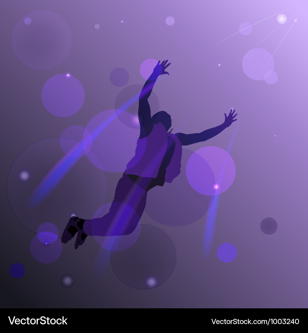 Dynamic Abstract Background with Flying Figure vector image
