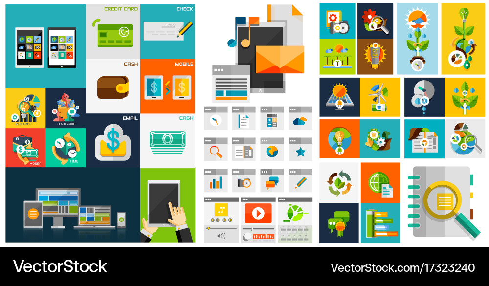 Flat design elements web Vector Image