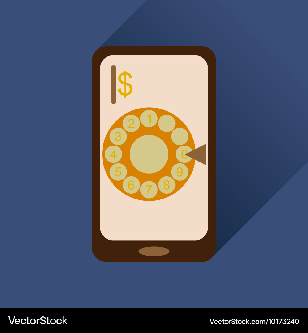 Flat web icon with long shadow mobile call Vector Image