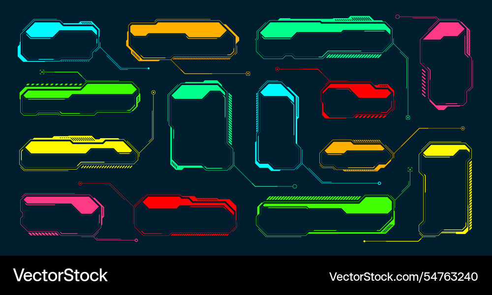 Futuristic hud or ui elements sci-fi user Futuristic hud or ui elements sci-fi user vector image