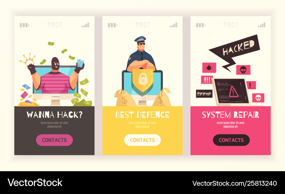 Hacker vertical banner set vector image