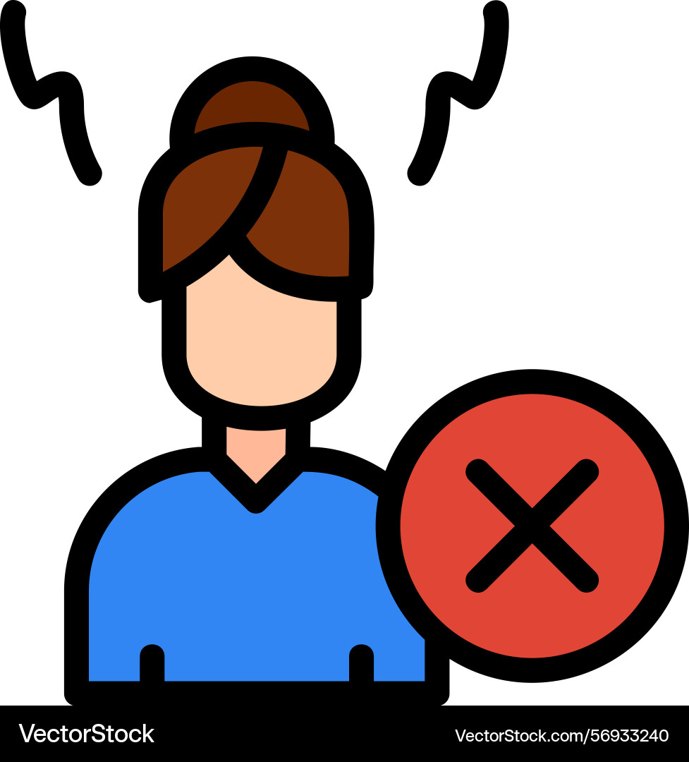 Hate line filled style icon design Vector Image