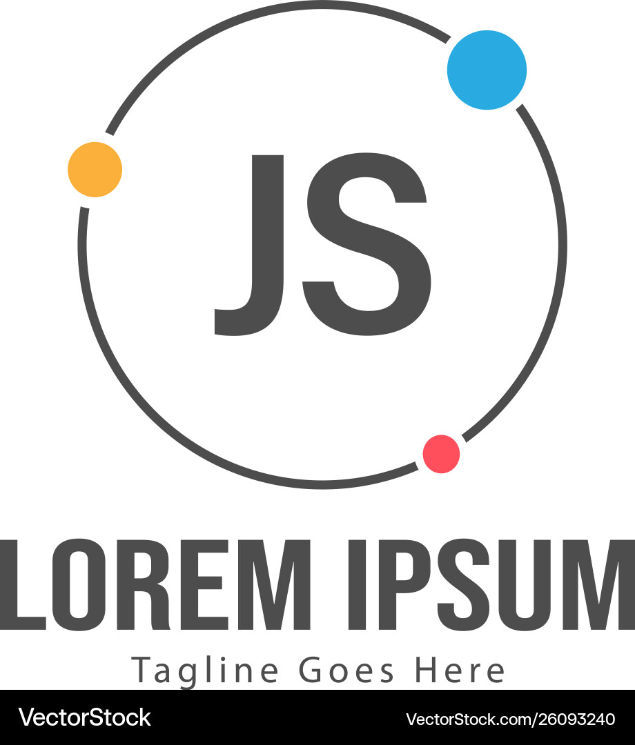 Initial js logo template with modern frame Vector Image