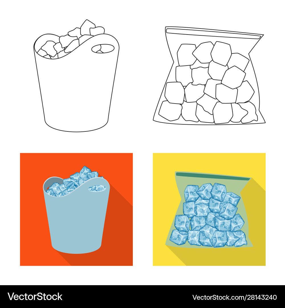 Isolated object texture and frozen symbol set Vector Image