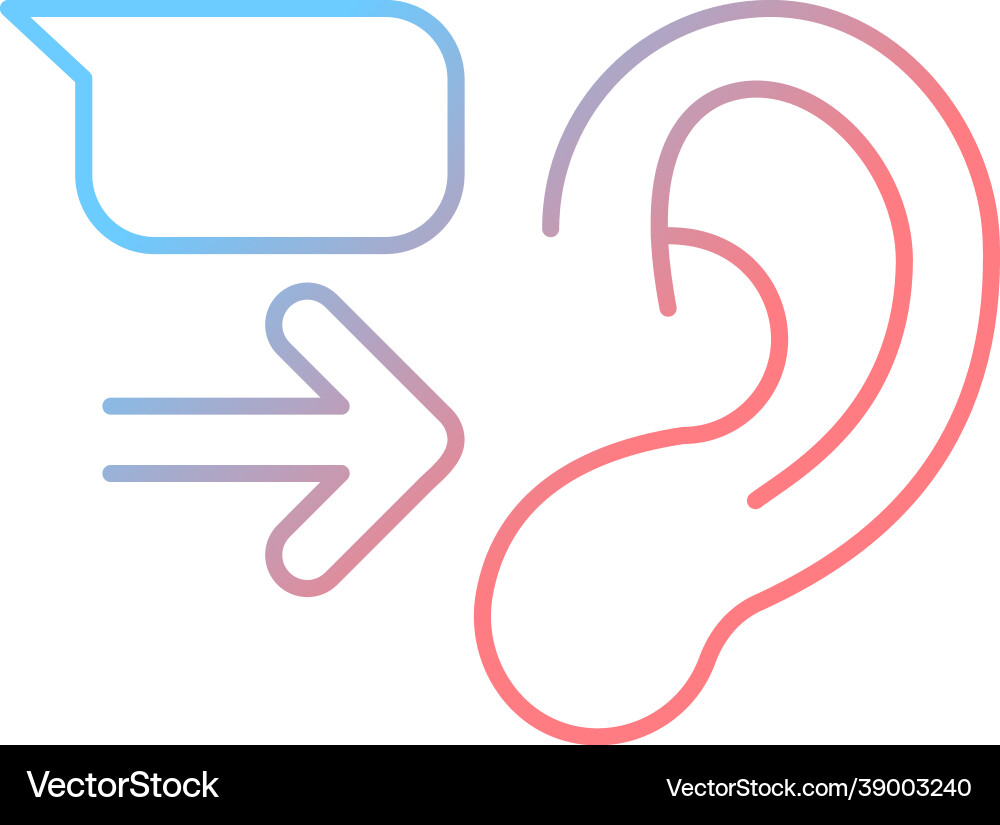 Message receiver gradient linear icon Vector Image