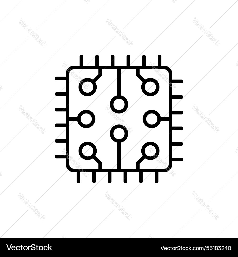 Microchip icon isolated on white background Vector Image