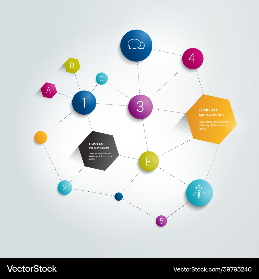Networt circle flow chart infographics flowchart Networt circle flow chart infographics flowchart vector image