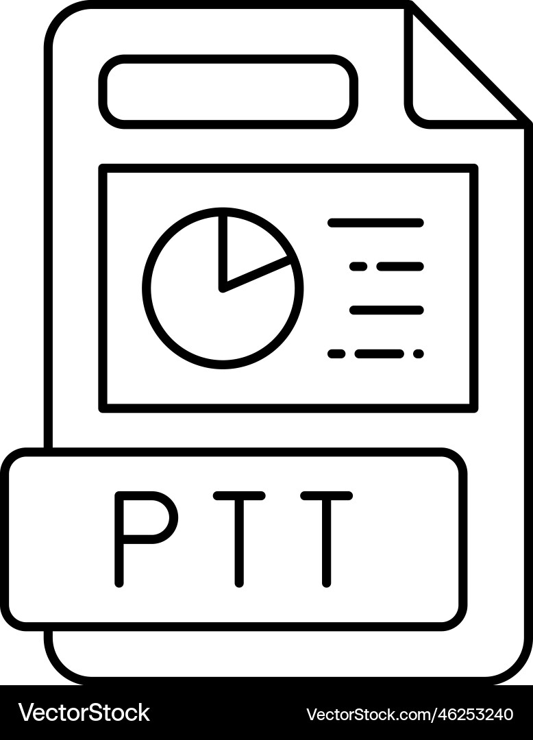 Ppt file format document line icon Ppt file format document line icon Vector Image
