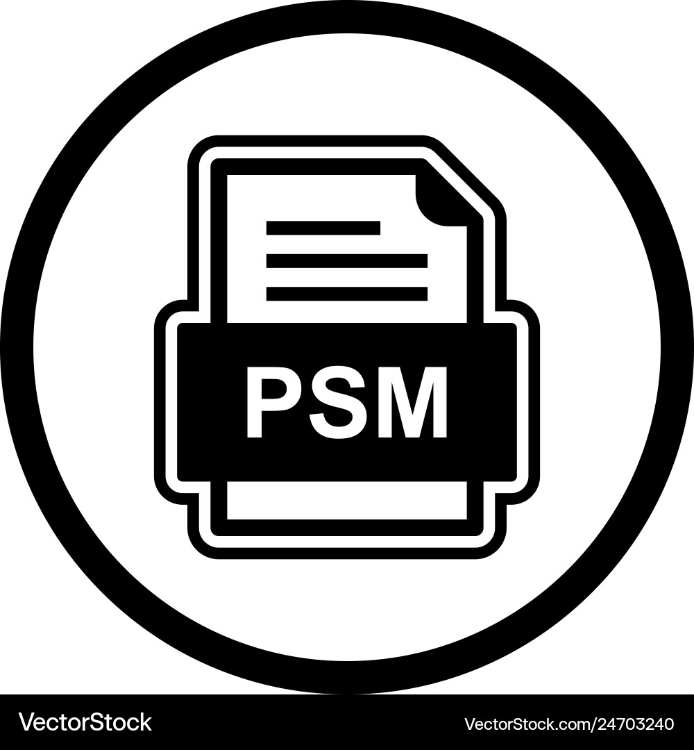 Psm file document icon Vector Image