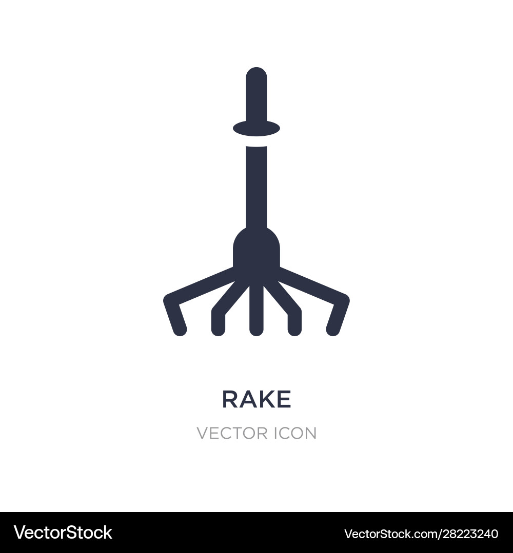 Rake icon on white background simple element from Rake icon on white background simple element from vector image