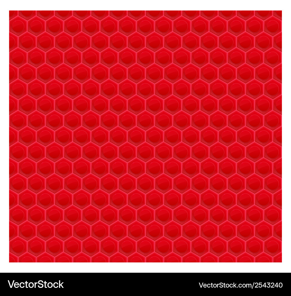 Red pattern hexagon mosaic vector image