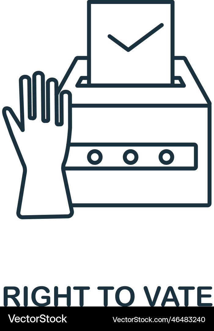 Right to vate line icon simple element from Vector Image
