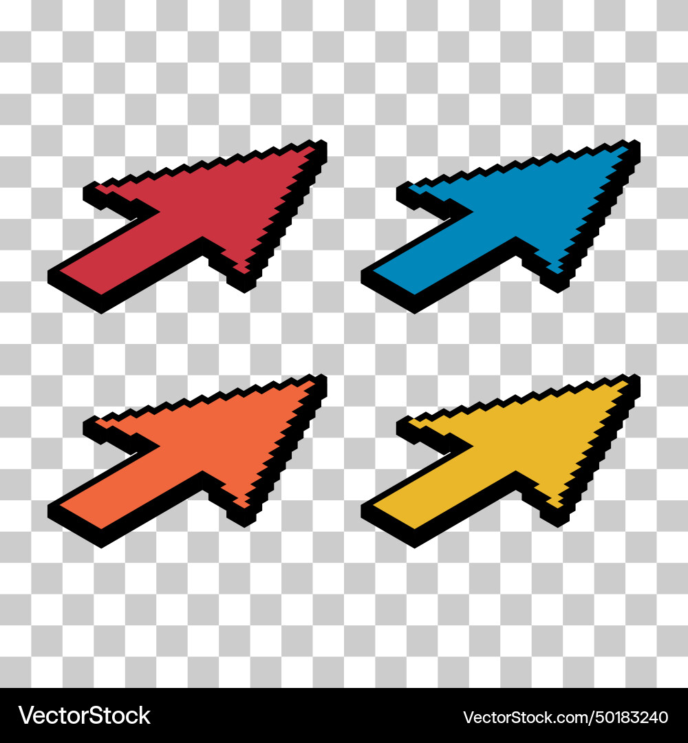 Satz von Pfeil isometrische Pixel-Symbol-Web-Cursor Satz von Pfeil isometrische Pixel-Symbol-Web-Cursor vektorbild