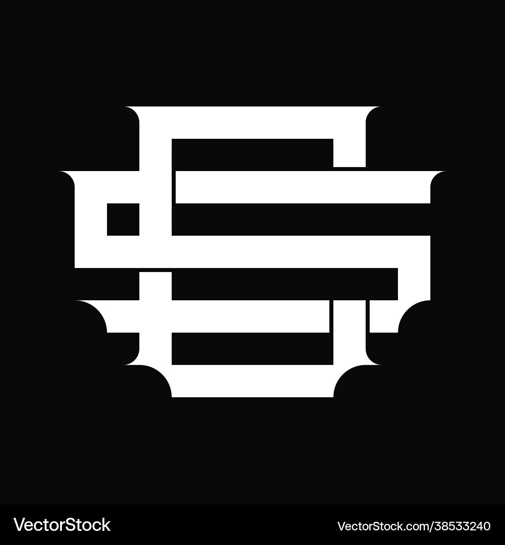 Sc logo monogram with vintage overlapping linked vector image