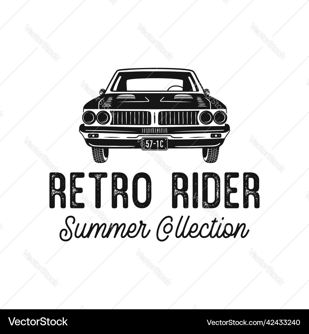 Schwarzes und weißes Banner mit Retro-Auto Schwarzes und weißes Banner mit Retro-Auto Vektorbild