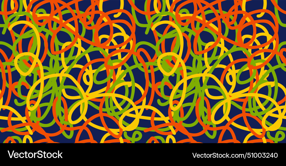 Seamless abstract pattern with colorful curly vector image